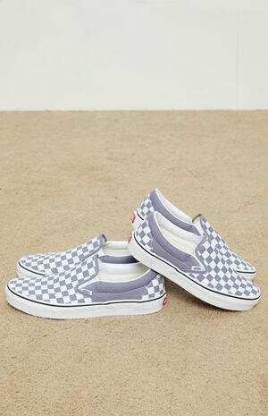 Blue Checkerboard Classic Slip-On Shoes image number 1