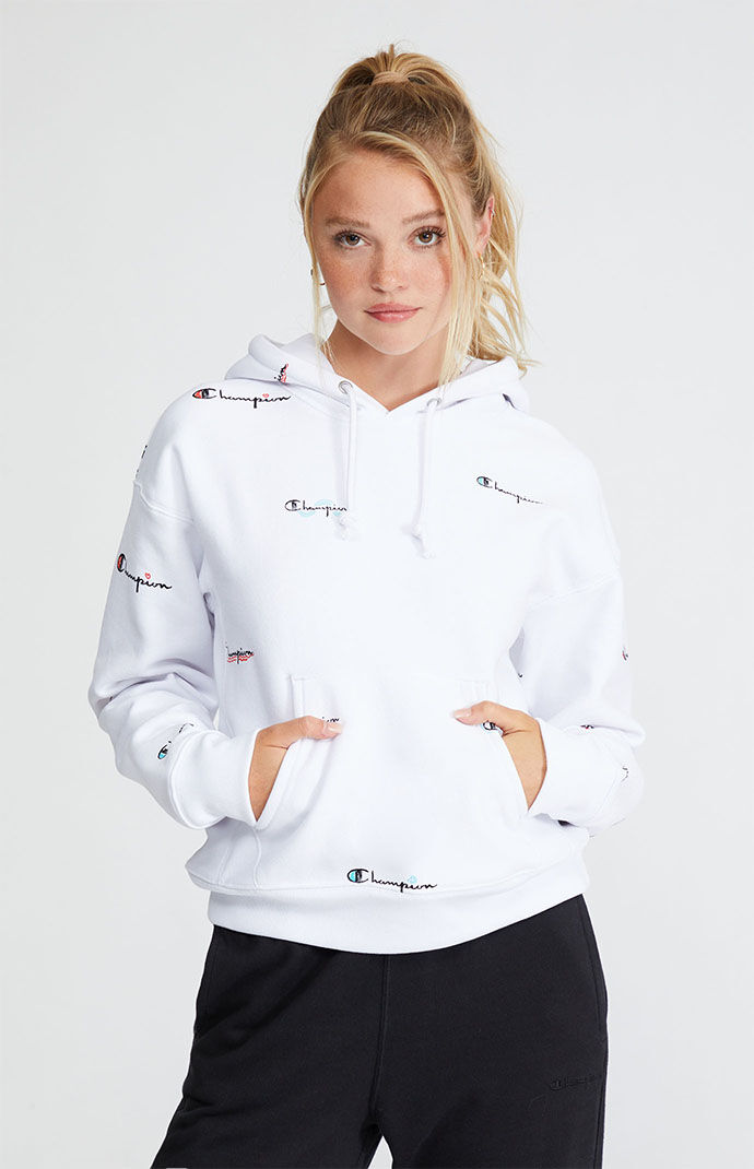 Champion AOP Reverse Weave Hoodie PacSun