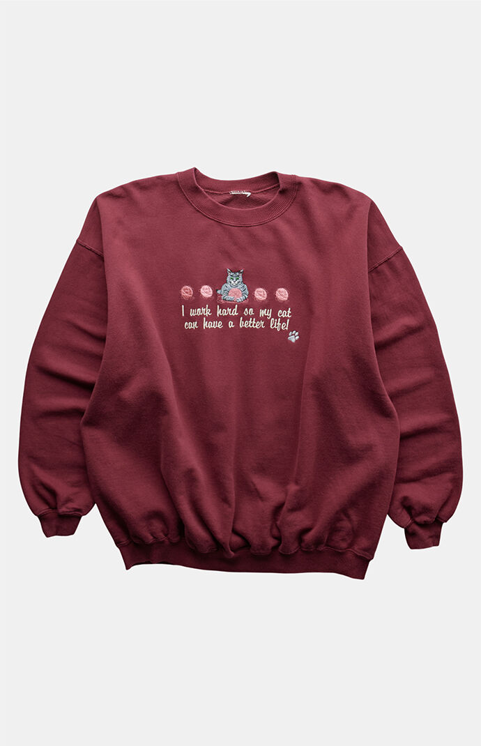 PS VINTAGE 90s Give My Cat a Better Life Crew Neck Sweatshirt