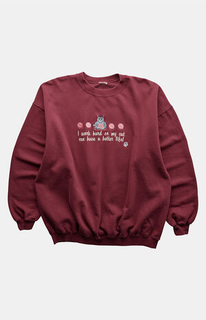 90s Give My Cat a Better Life Crew Neck Sweatshirt image number 1