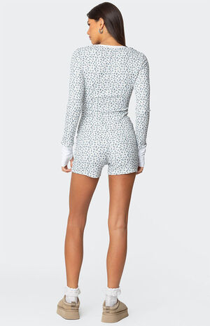 Meadow Printed Waffle Romper image number 5