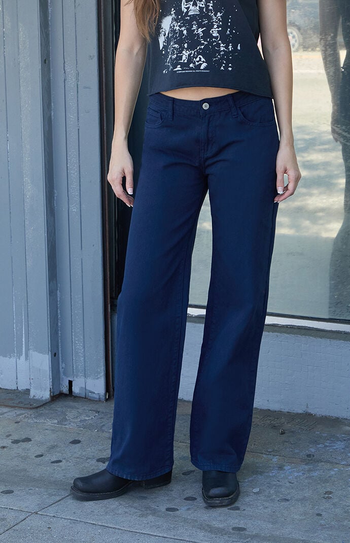 John Galt Navy Wide Leg Pants