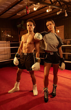 x Everlast Navy Retro Knit Gym Shorts image number 3