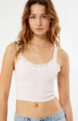 Seamless Lace Strap Tank Top image number 2