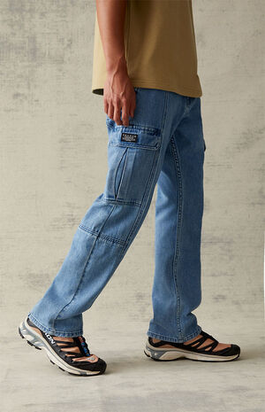 Medium Wash Cargo Straight Jeans image number 2