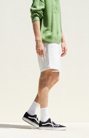 Stripe Textured Linen Shorts image number 3