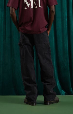 x Pacsun Black Baggy Carpenter Jeans image number 3