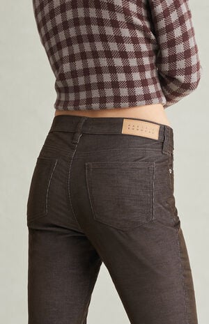 Jade Low Rise Bootcut Jeans Stretch Corduroy Brown image number 4