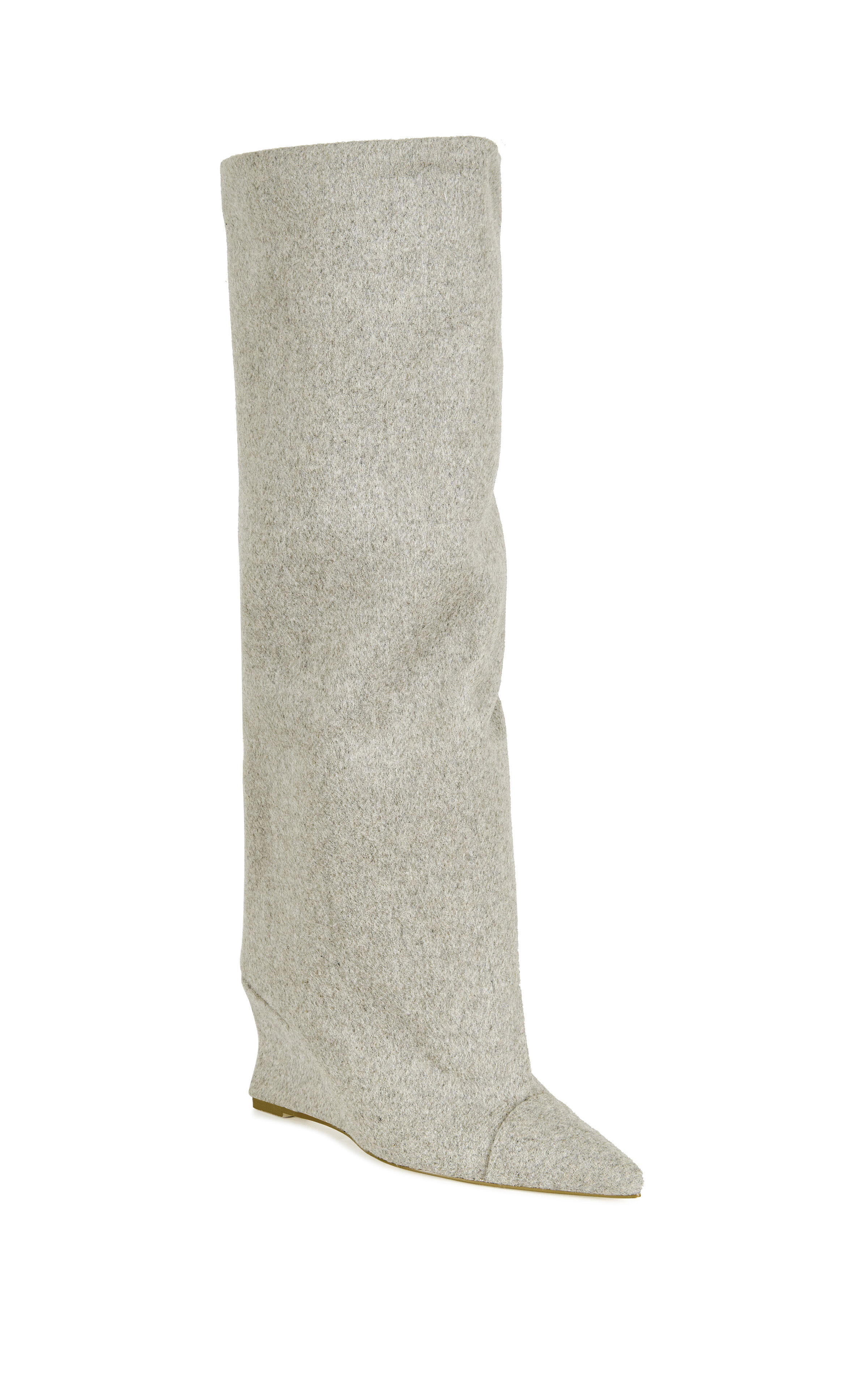 AZALEA WANG Women's Kenya Grey Wedge Boots