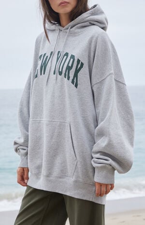 Silver New York Oversized Hoodie image number 2
