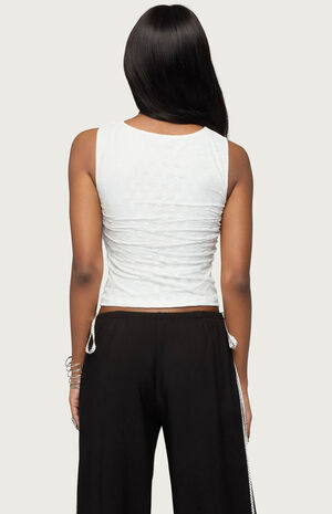 Elisia Twist Cutout Flower Lace Top image number 3