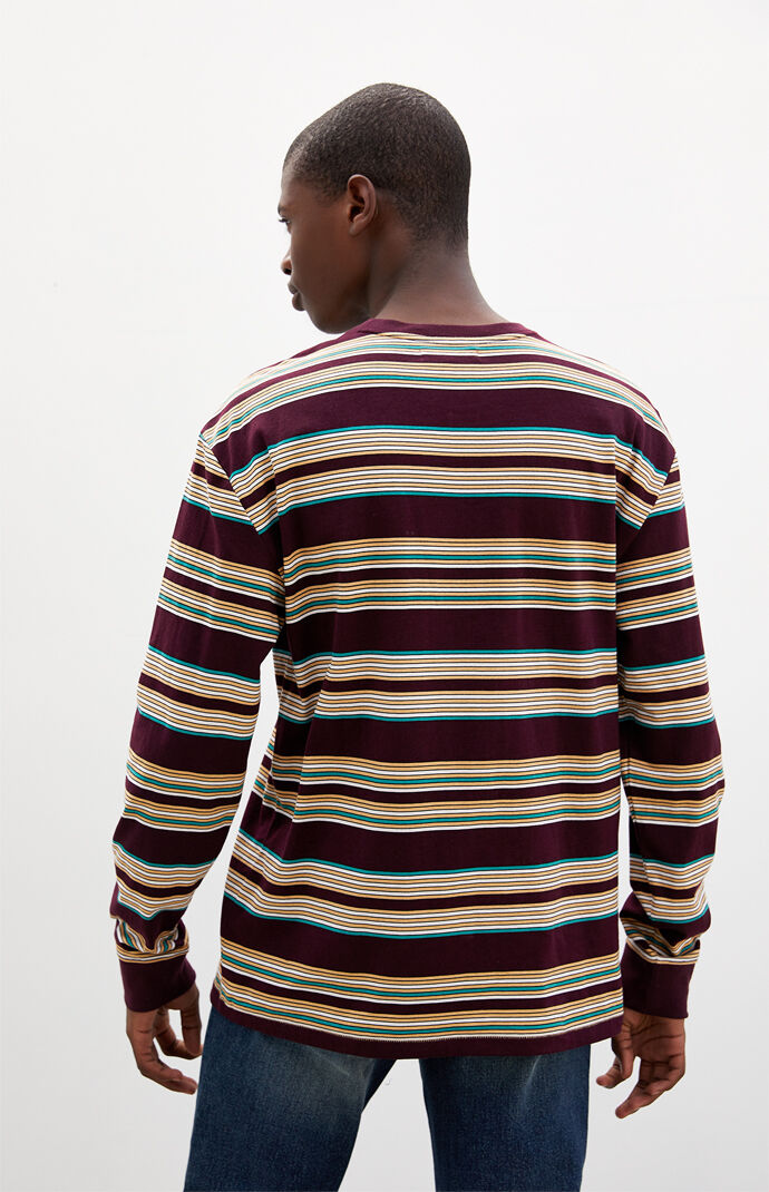 Yaz Striped Curved Pocket Long Sleeve T-Shirt
