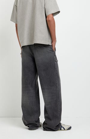 Blake Extreme Baggy Jeans Frayed Pocket Faded Black image number 4