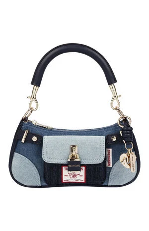 Color Block Denim Shoulder Bag image number 1