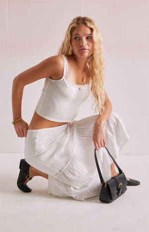 Ribbon Trim Scoop Neck Tank Top image number 4