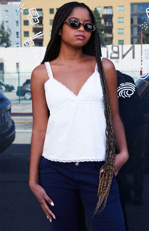 White Woven Tank Top image number 1