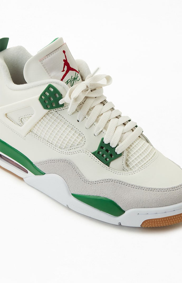 Air jordan 4 white top and green