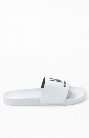 x Playboy White Slide Sandals image number 2