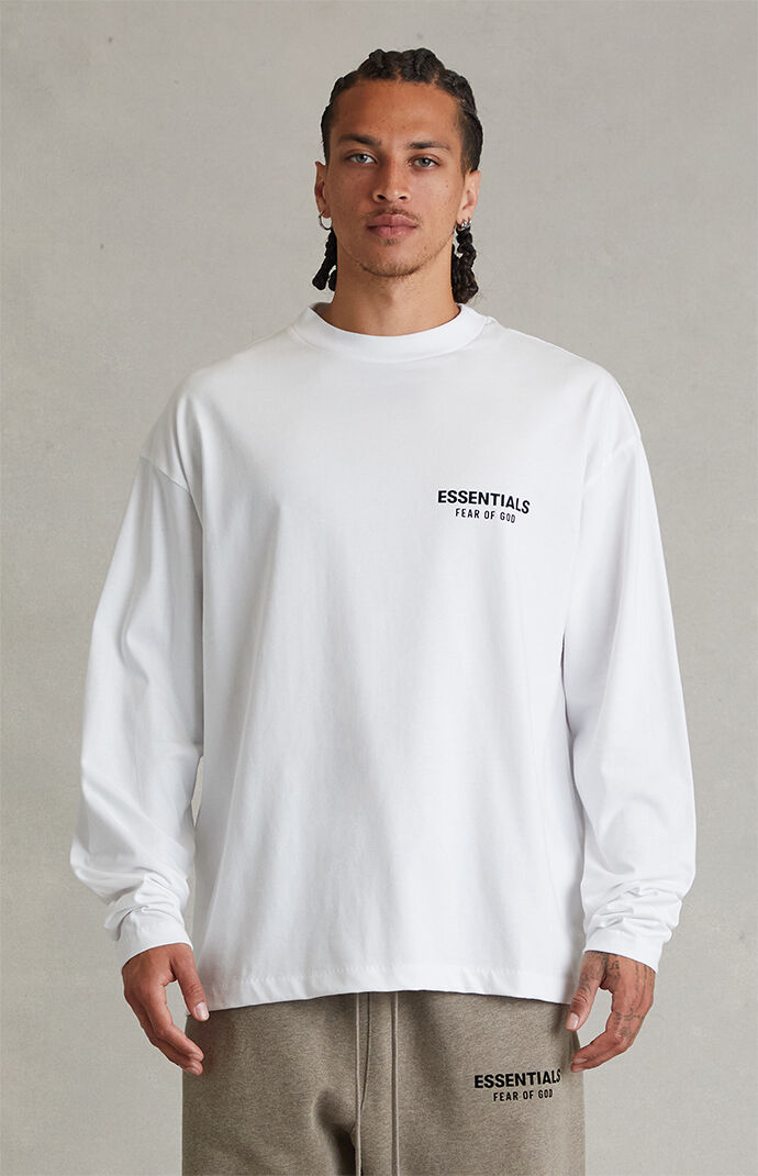 Fear of God ESSENTIALS Bright White Classic Long Sleeve T-Shirt
