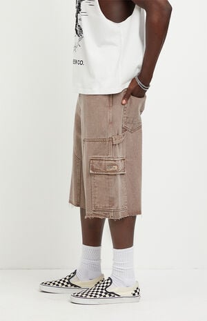 Austin Extreme Baggy Jean Shorts Cargo Brown image number 3