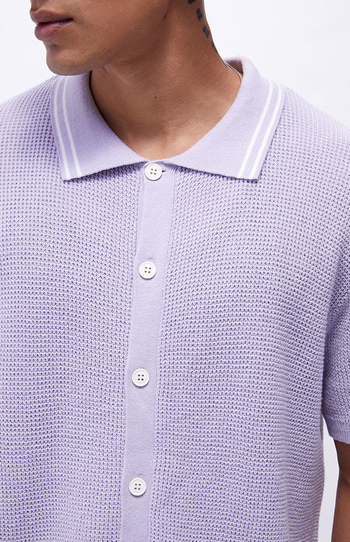 Knitted button up shirt clearance