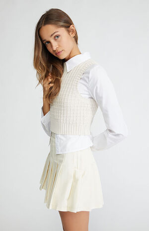 Waffle Knit Sweater Tank Top image number 1