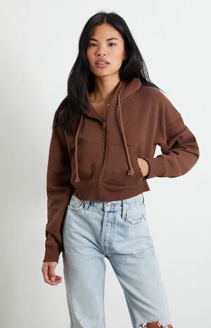 Brown Betty Full Zip Cropped Hoodie image number 1