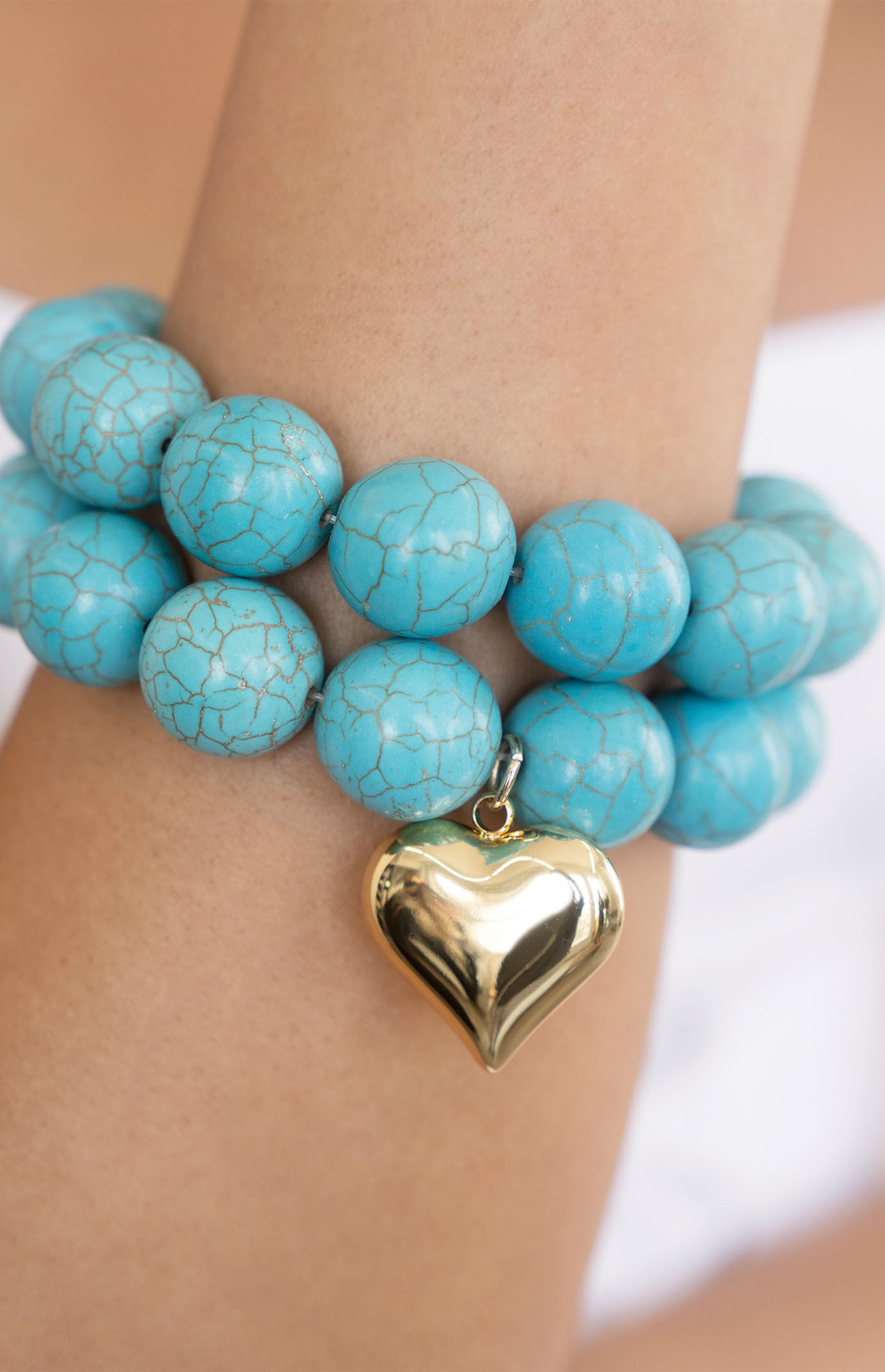 Ettika Luck & Love Turquoise Elastic Bracelet Set