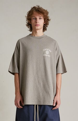 Heather Grey University Crew Neck T-Shirt image number 2