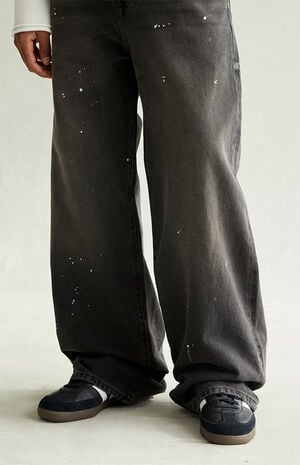 Blake Extreme Baggy Jeans Paint Splatter Faded Black image number 4