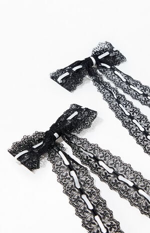 2 Pack Aria Lace Bow Barrettes image number 2