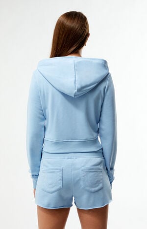 Shrunken Cropped Zip Up Hoodie image number 4