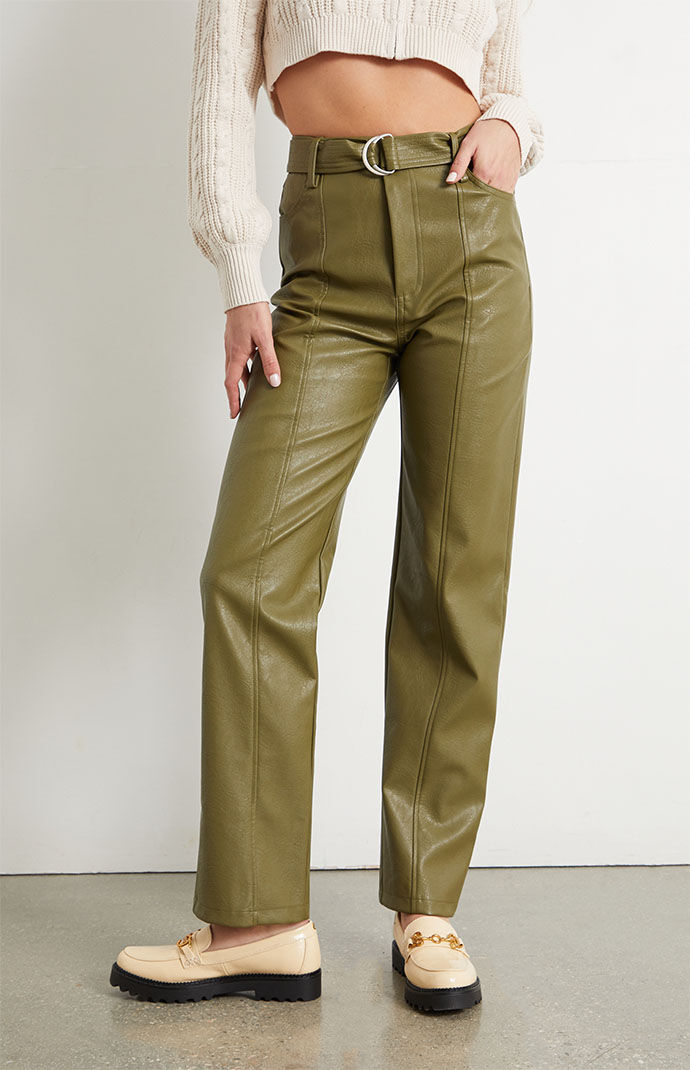 Leather boyfriend pants sale