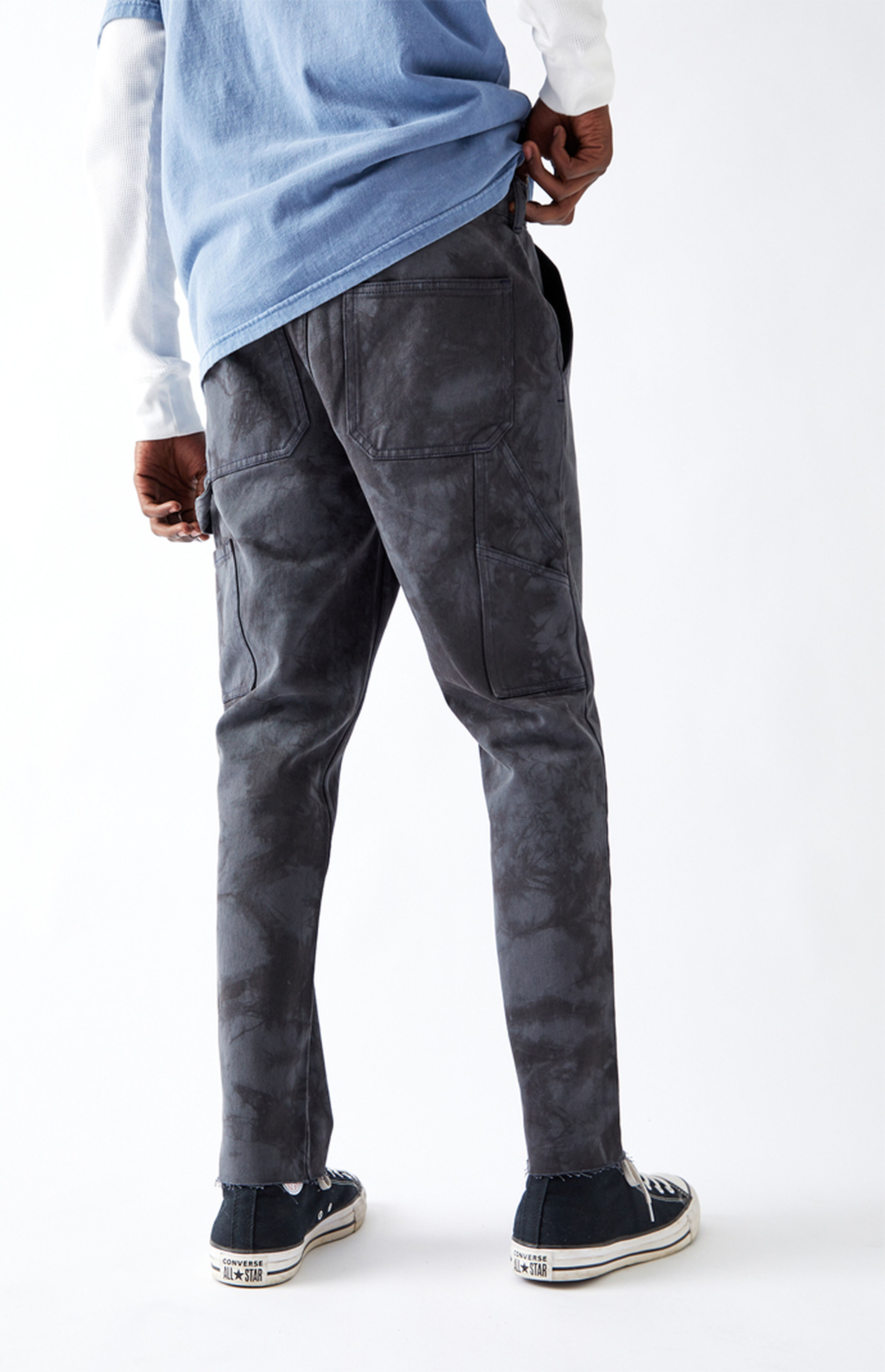 PacSun Utility Washed Navy Slim Carpenter Pants PacSun