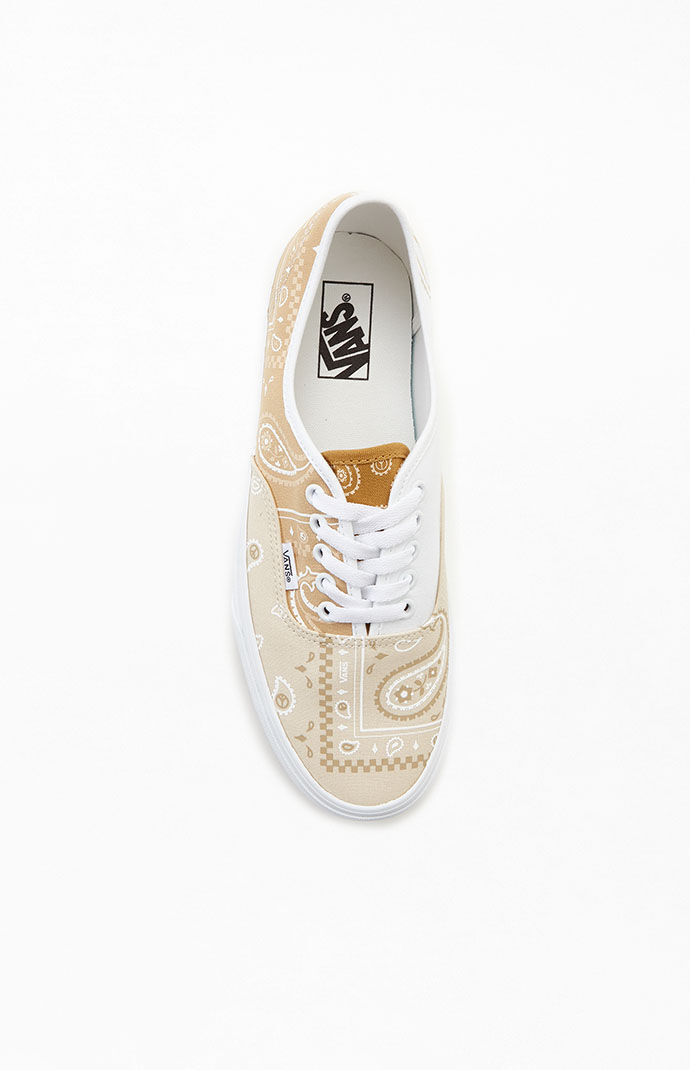 靴 VANS AUTHENTIC PAISLEY PEACE TRUE WHITE Vans Peace Paisley Authentic Mens Skate Shoes Beige KRDATI