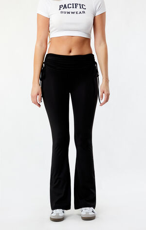 PAC WHISPER Active Cinched Fold-Over Flare Yoga Pants image number 2