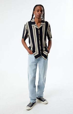 Black Striped Camp Shirt image number 3