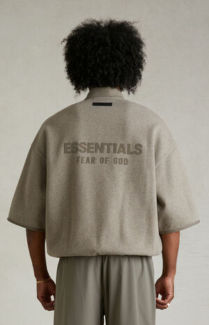 Heather Grey 3/4 Sleeve Polo Sweatshirt image number 4
