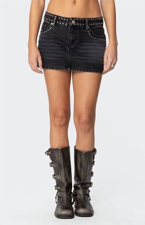 Mia Studded Denim Mini Skirt image number 2
