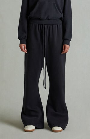 Women's Vintage Black Fleece Flare Sweatpants image number 3