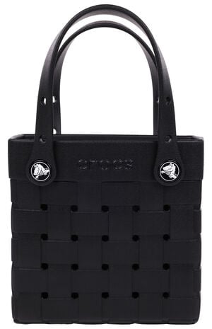 Black Small Woven Crocssbody Tote Bag image number 1