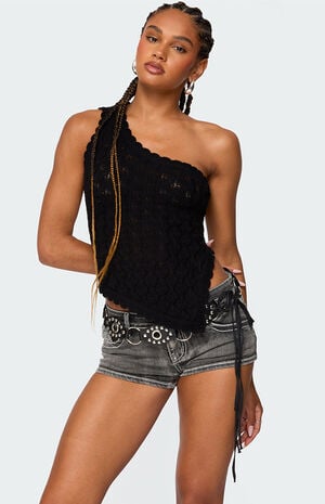 Codi Backless Asymmetric Knit Top