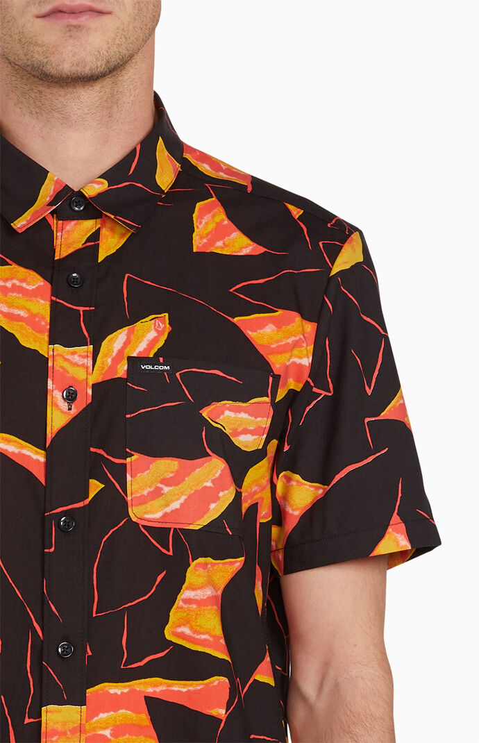 Secret Leaf Short Sleeve Button Up Shirt