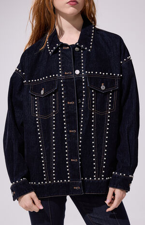 Micah Pearl Oversized Denim Jacket image number 2