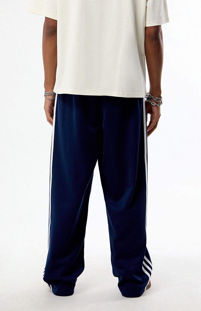 adidas Navy Baggy Three Stripe Track Pants