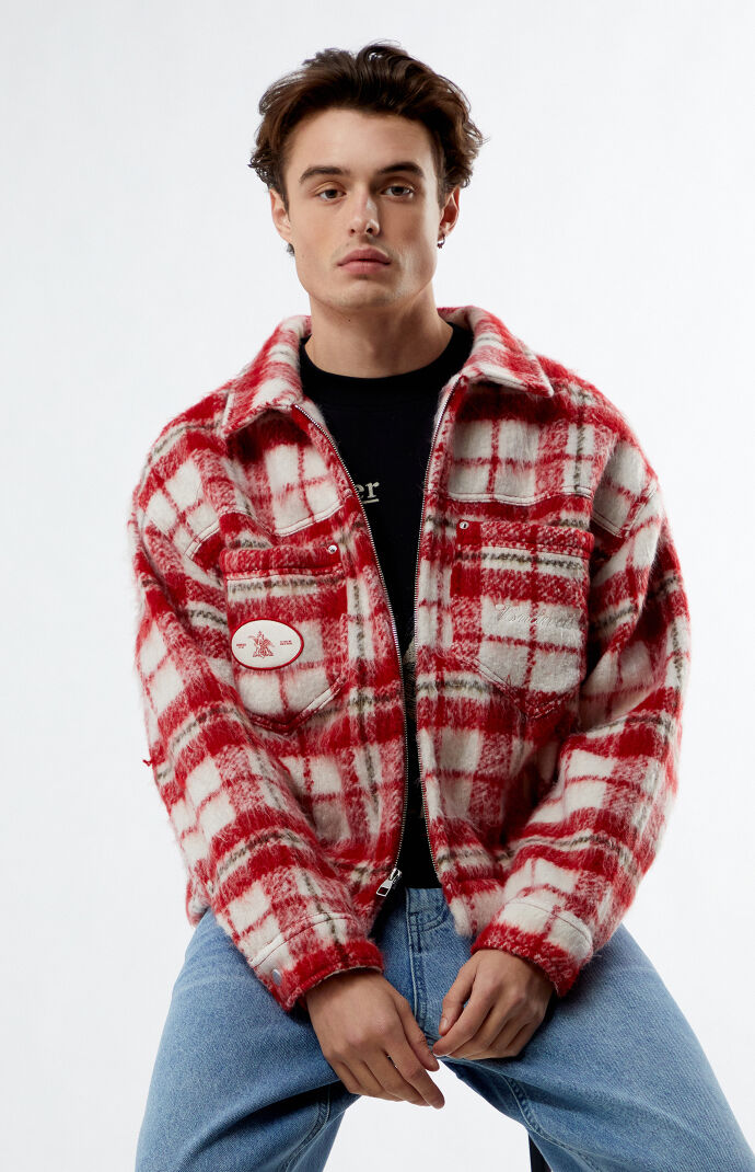 Budweiser By PacSun Eureka Plaid Zip Up Jacket PacSun