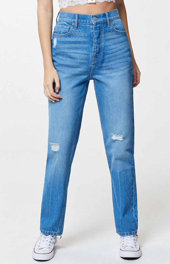 pacsun high waisted straight leg jeans for women
