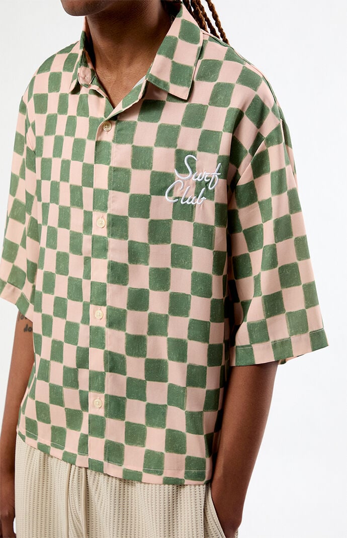 Pacsun Checkerboard Surf Club Camp Shirt