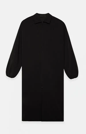 Black Bonded Nylon Field Trench Coat image number 1