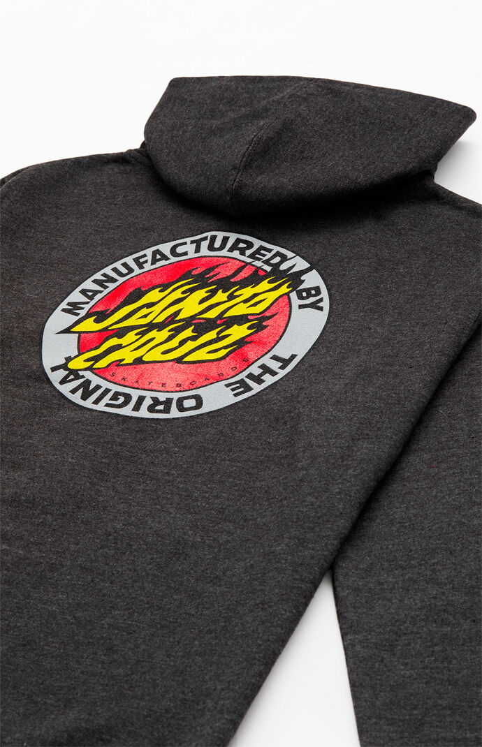 ★SANTA CRUZ Goal Flame Mens Zip-Up Hoodie 関税込★ SANTA CRUZ Men's Pullover Hoodie FLAME HAND - Maroon - Small